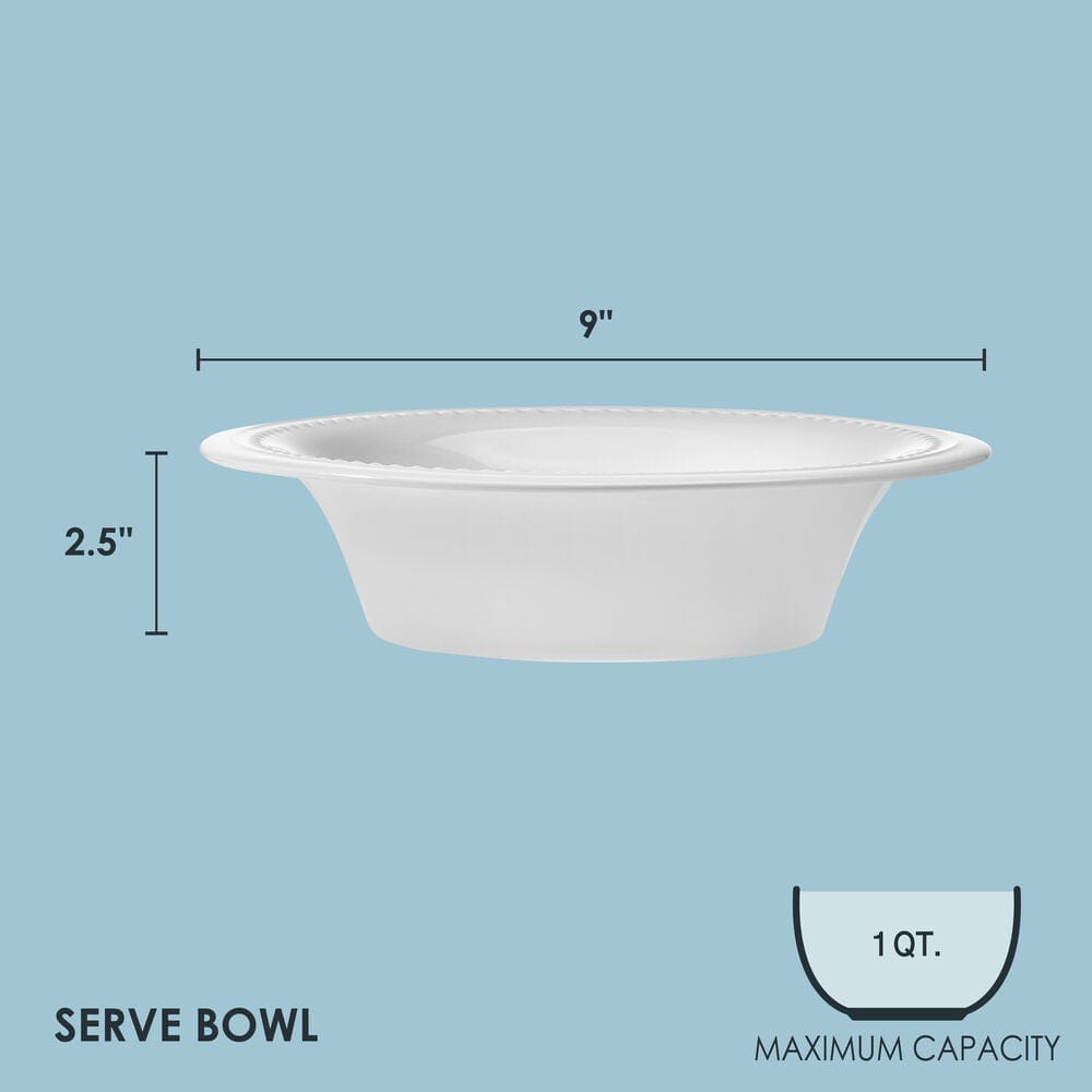 Nevaeh White Classic Beaded Serve Bowl