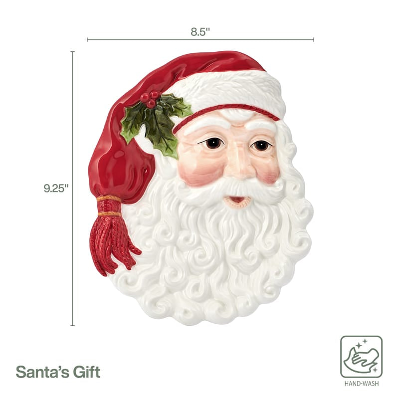 Santa’s Gift Figural Appetizer Snack Plate