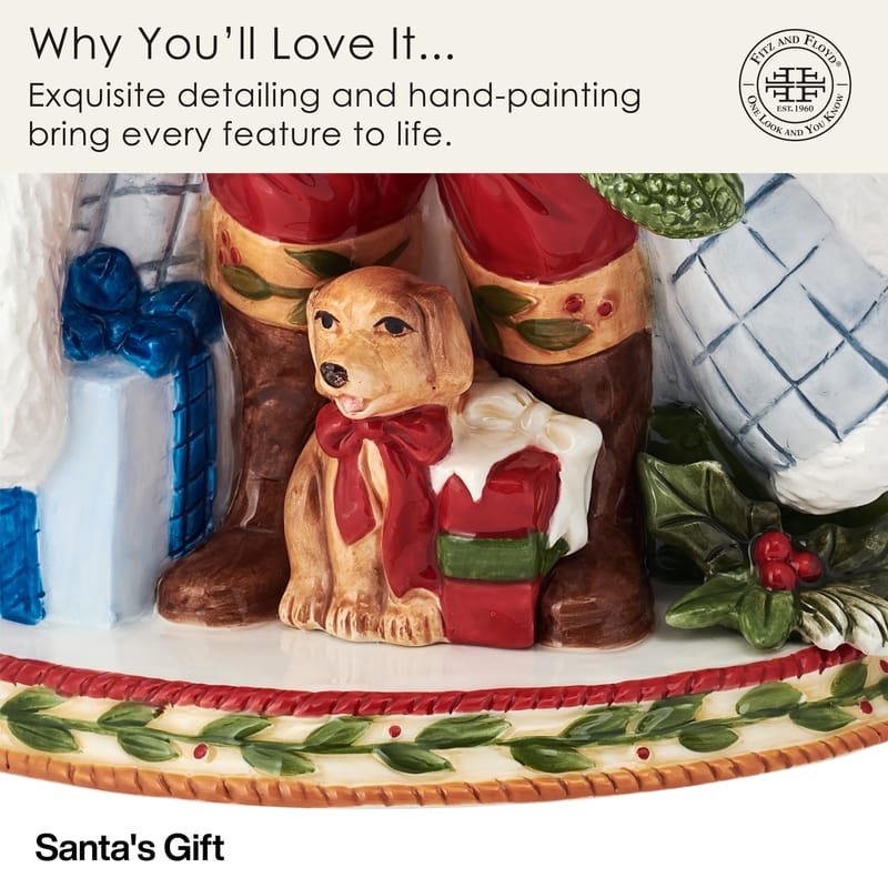 Santa’s Gift Christmas Figurine, 12 IN