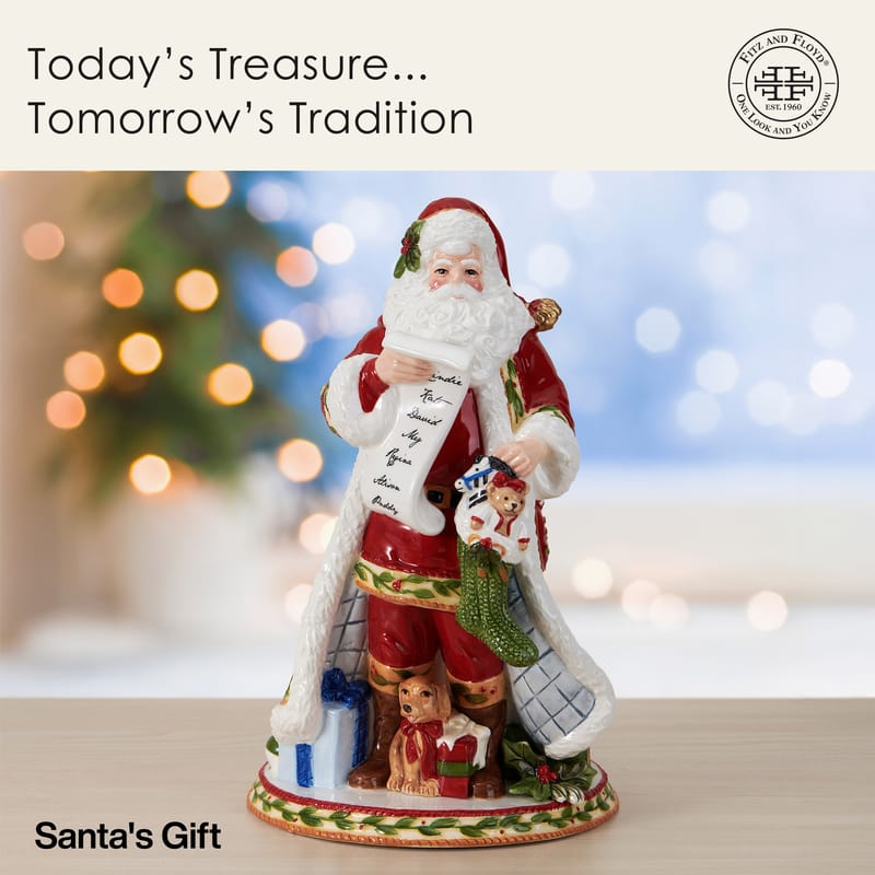 Santa’s Gift Christmas Figurine, 12 IN