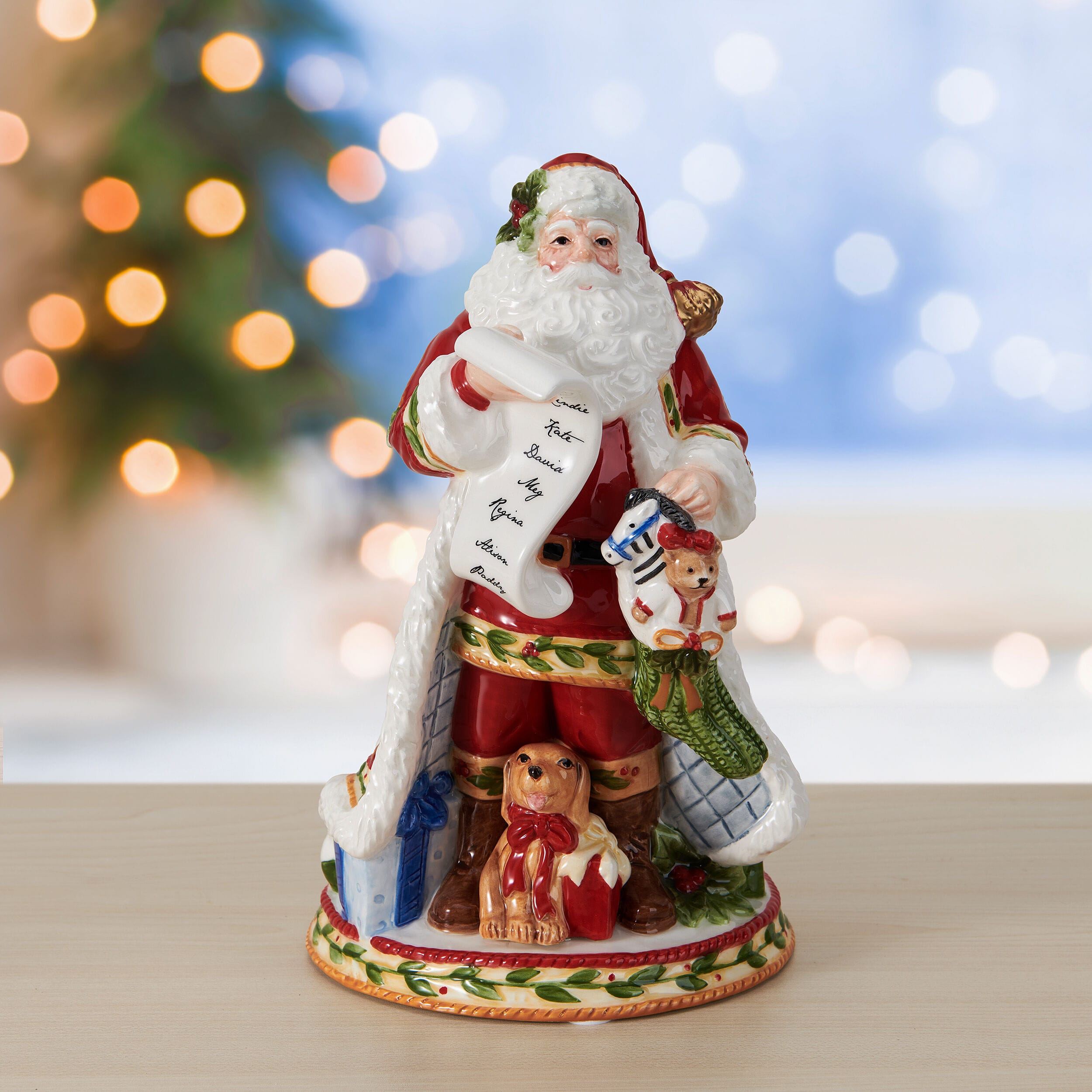 Santa’s Gift Musical Figurine, 9.25IN