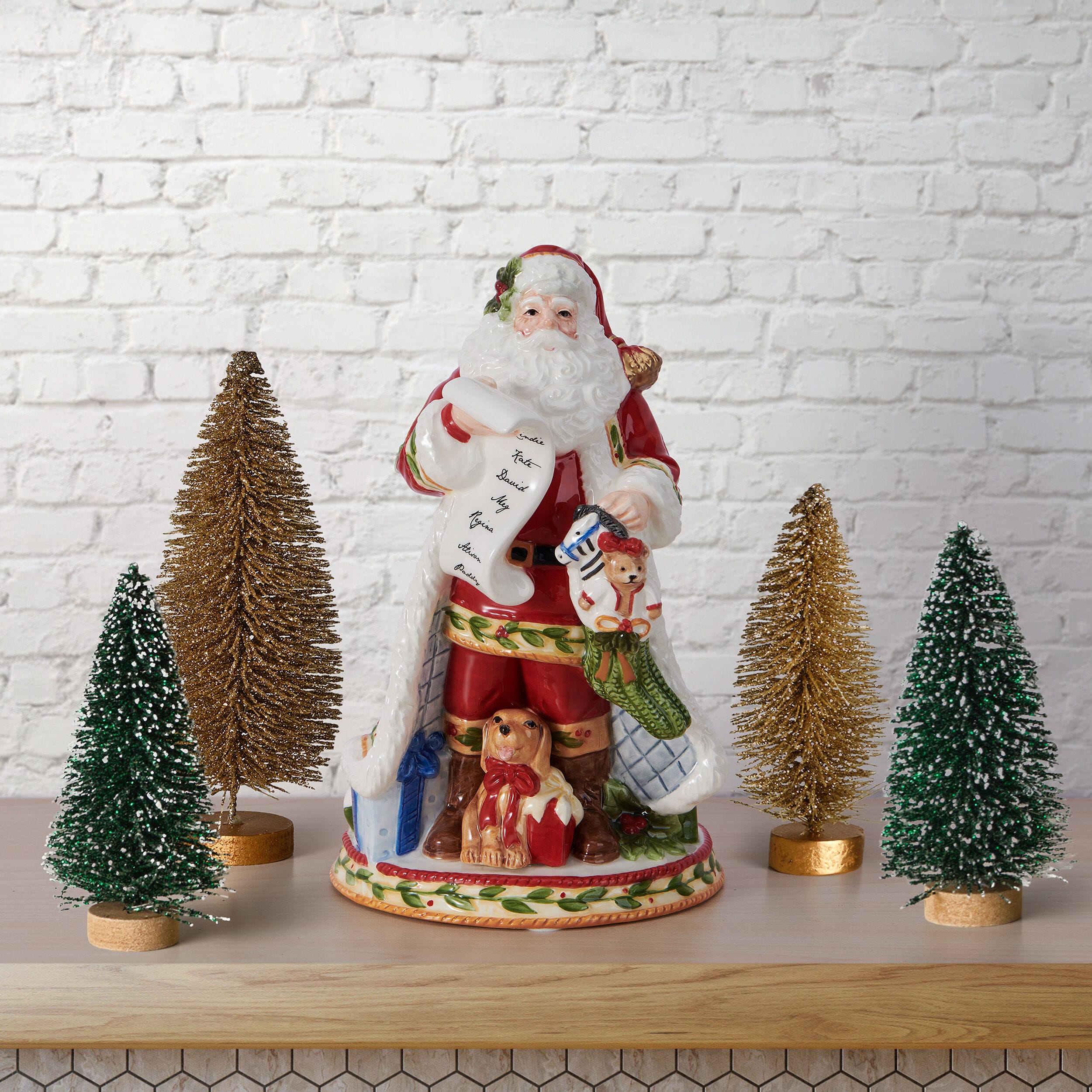 Santa’s Gift Musical Figurine, 9.25IN