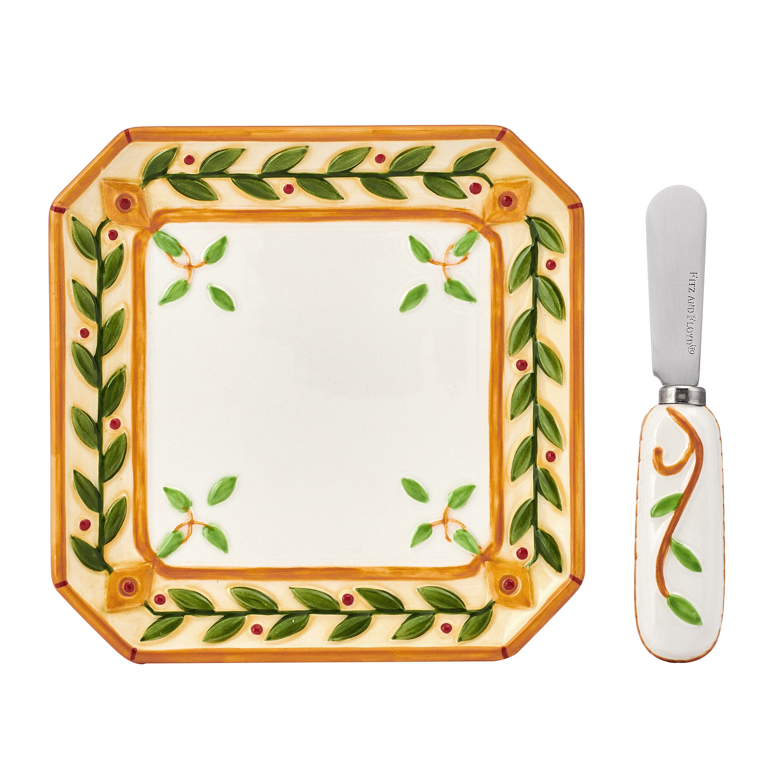 Santa’s Gift Appetizer Plate and Spreader Set
