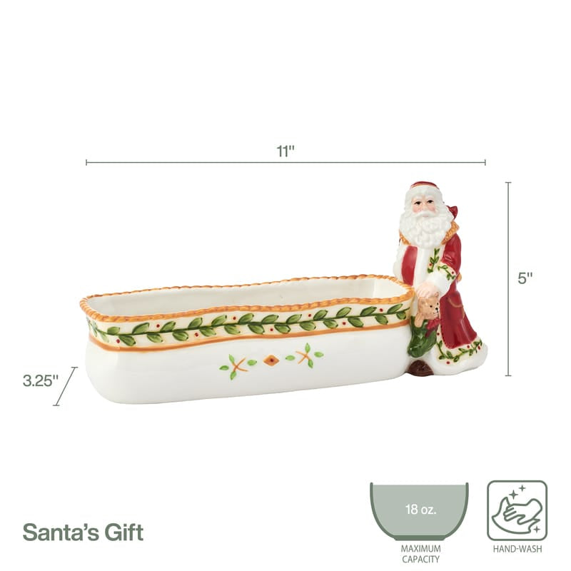 Santa’s Gift Tidbit Appetizer Long Serving Bowl