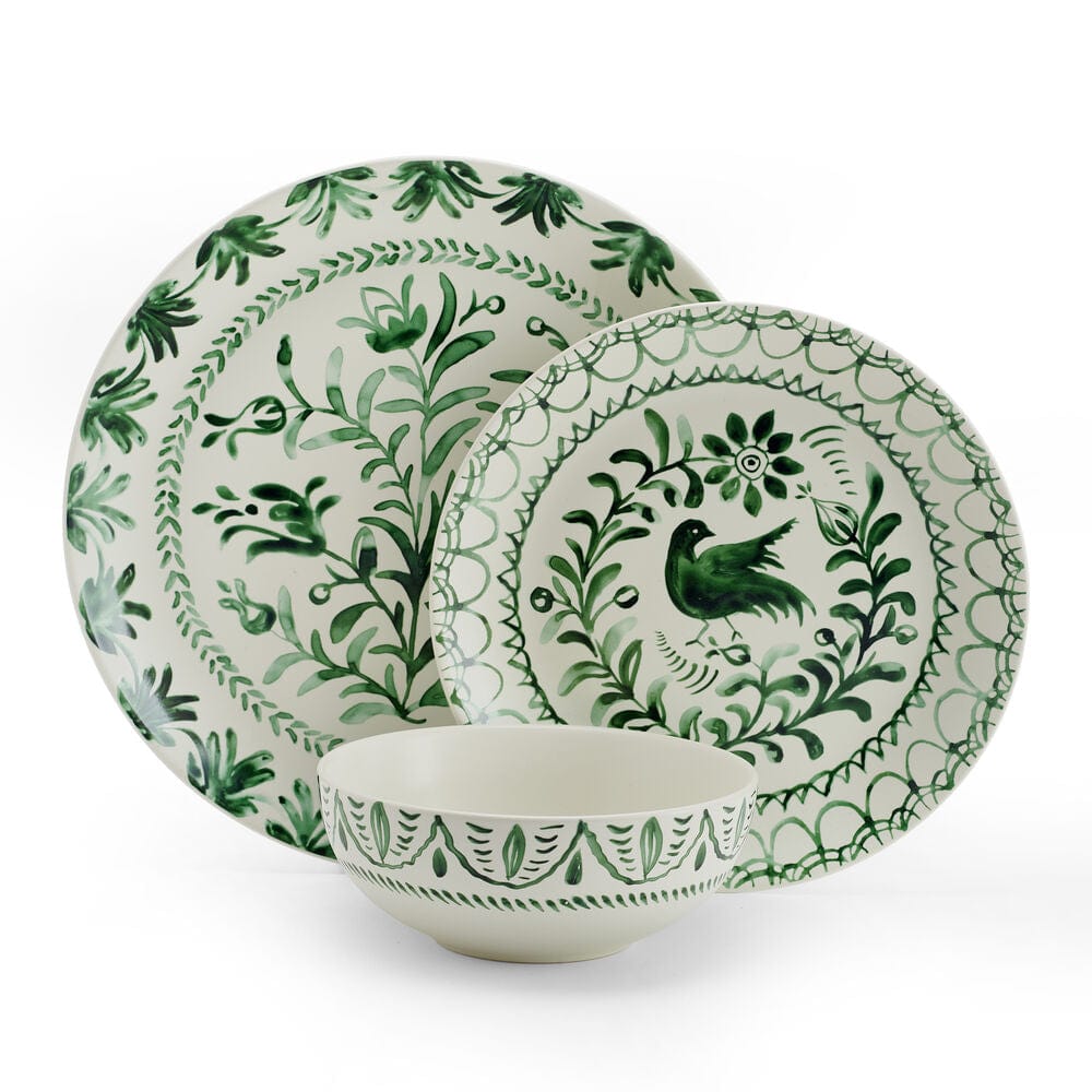 Sicily Green 12 Piece Dinnerware Set, Service for 4