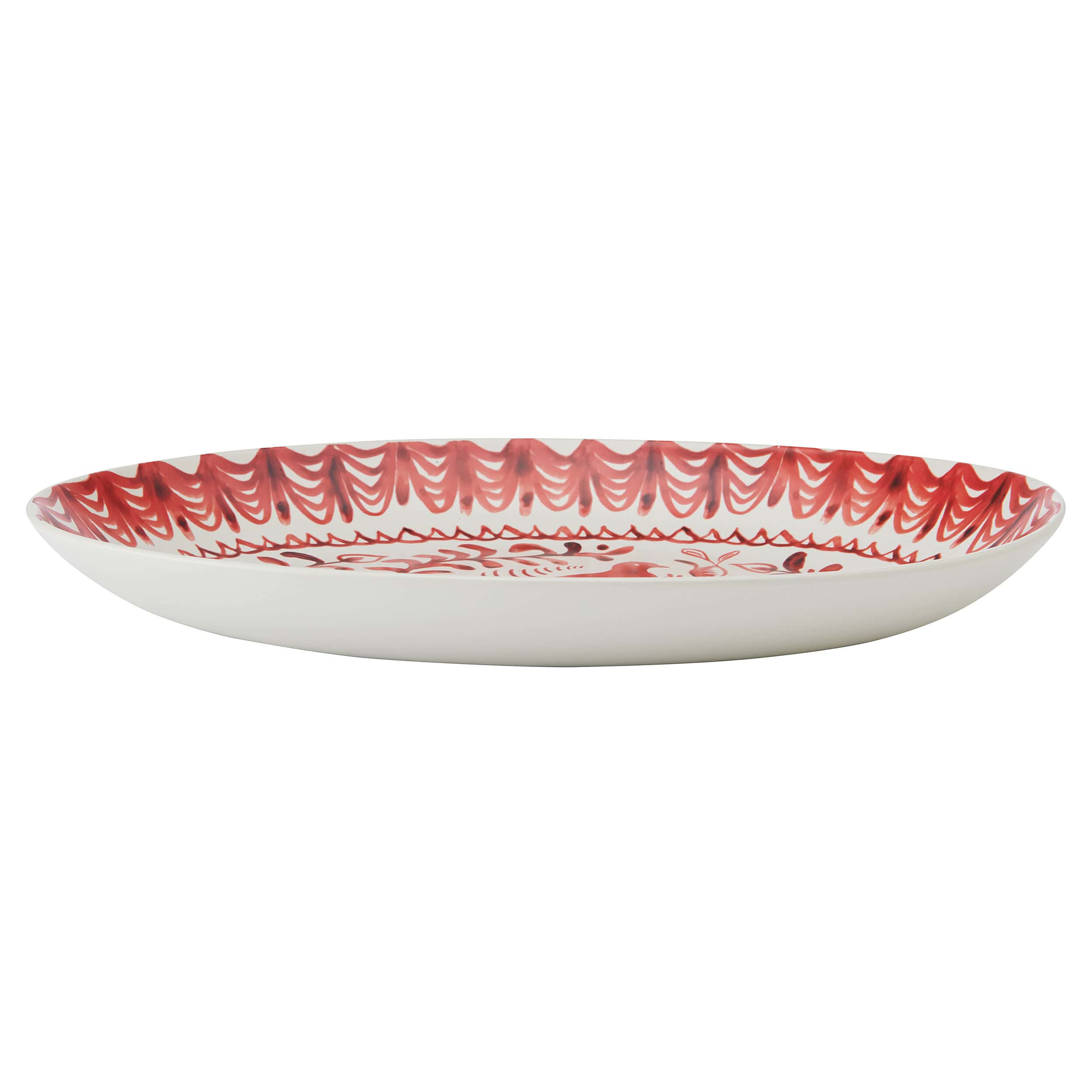 Sicily Red Holiday Partridge Oval Platter