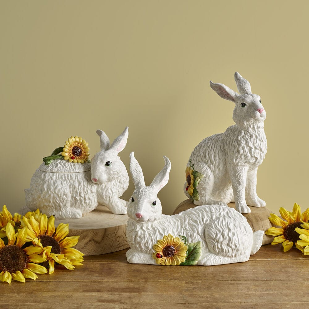 Sunflower Rabbit Cookie Jar