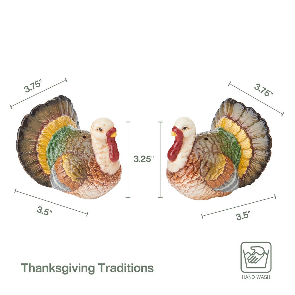 Thanksgiving Tradtions Turkey Salt and Pepper Set