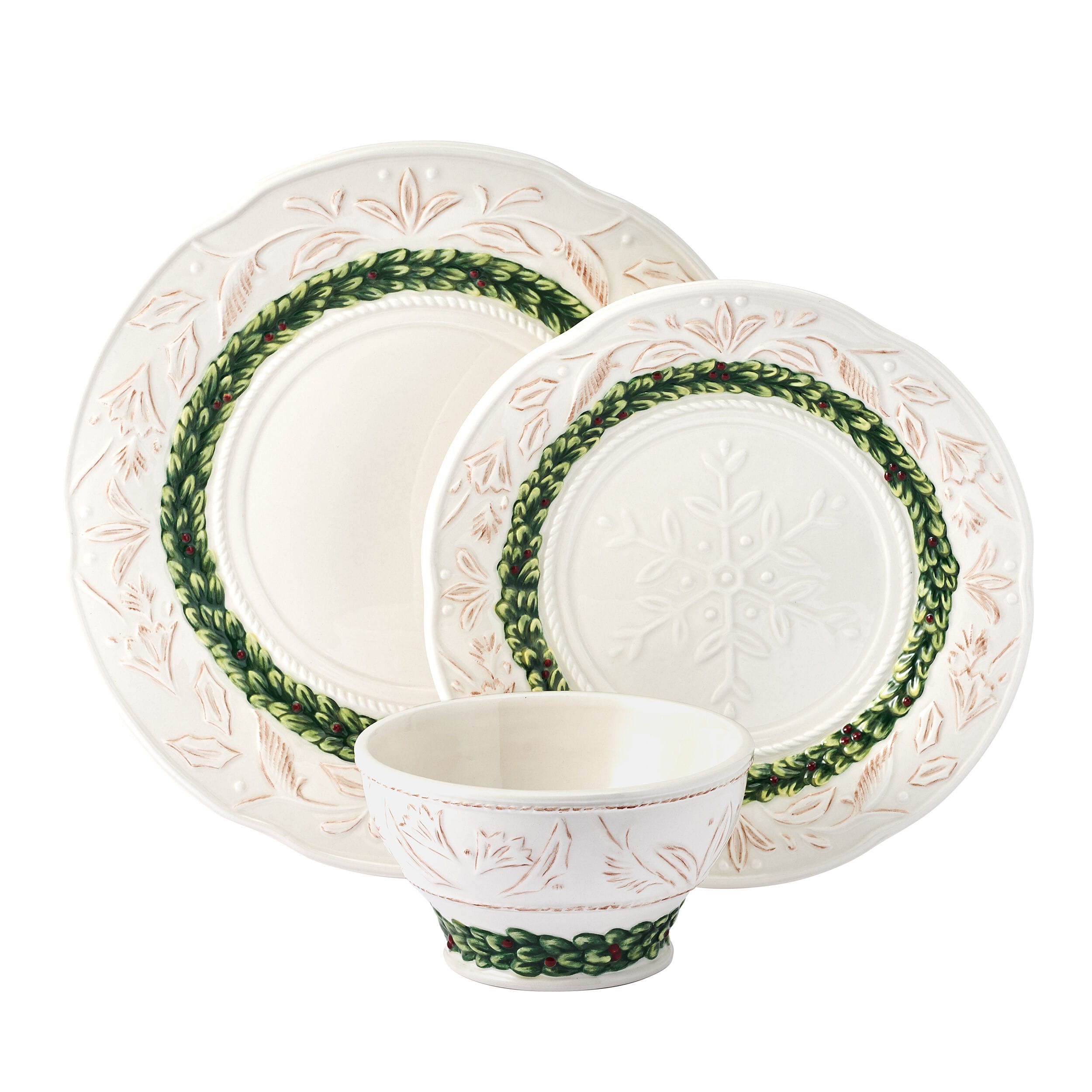 Winter Frost 3 Piece Dinnerware Set, Service for 1