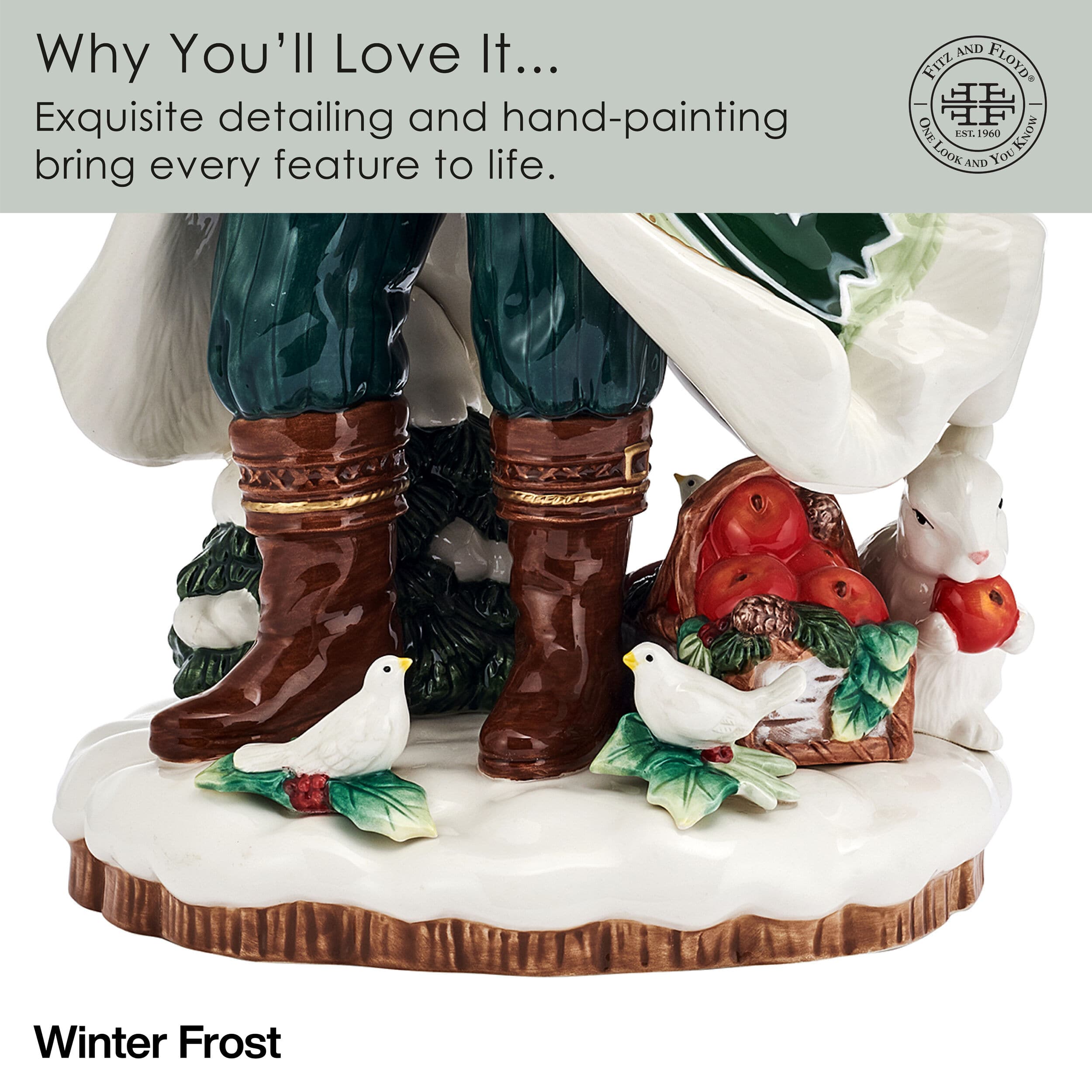 Winter Frost Santa Figurine, 18 IN