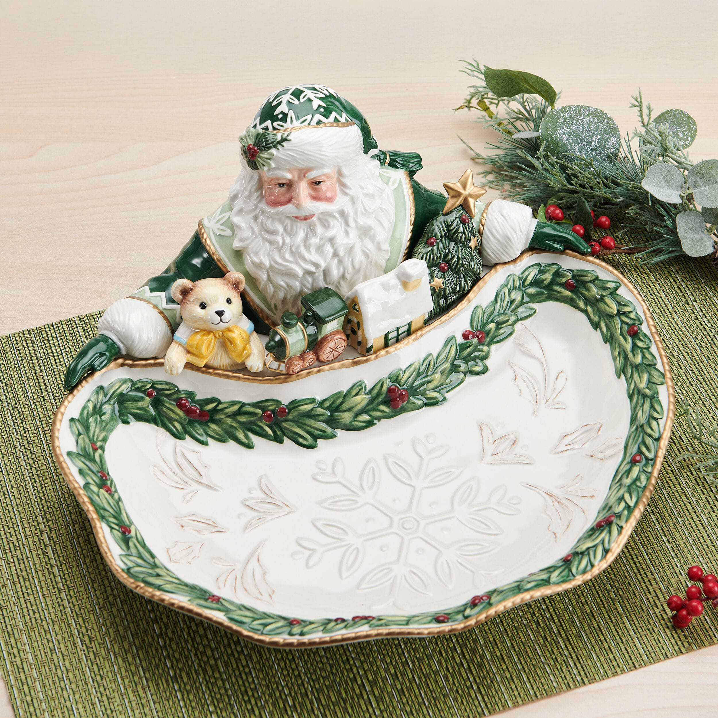 Winter Frost Santa Serving Bowl