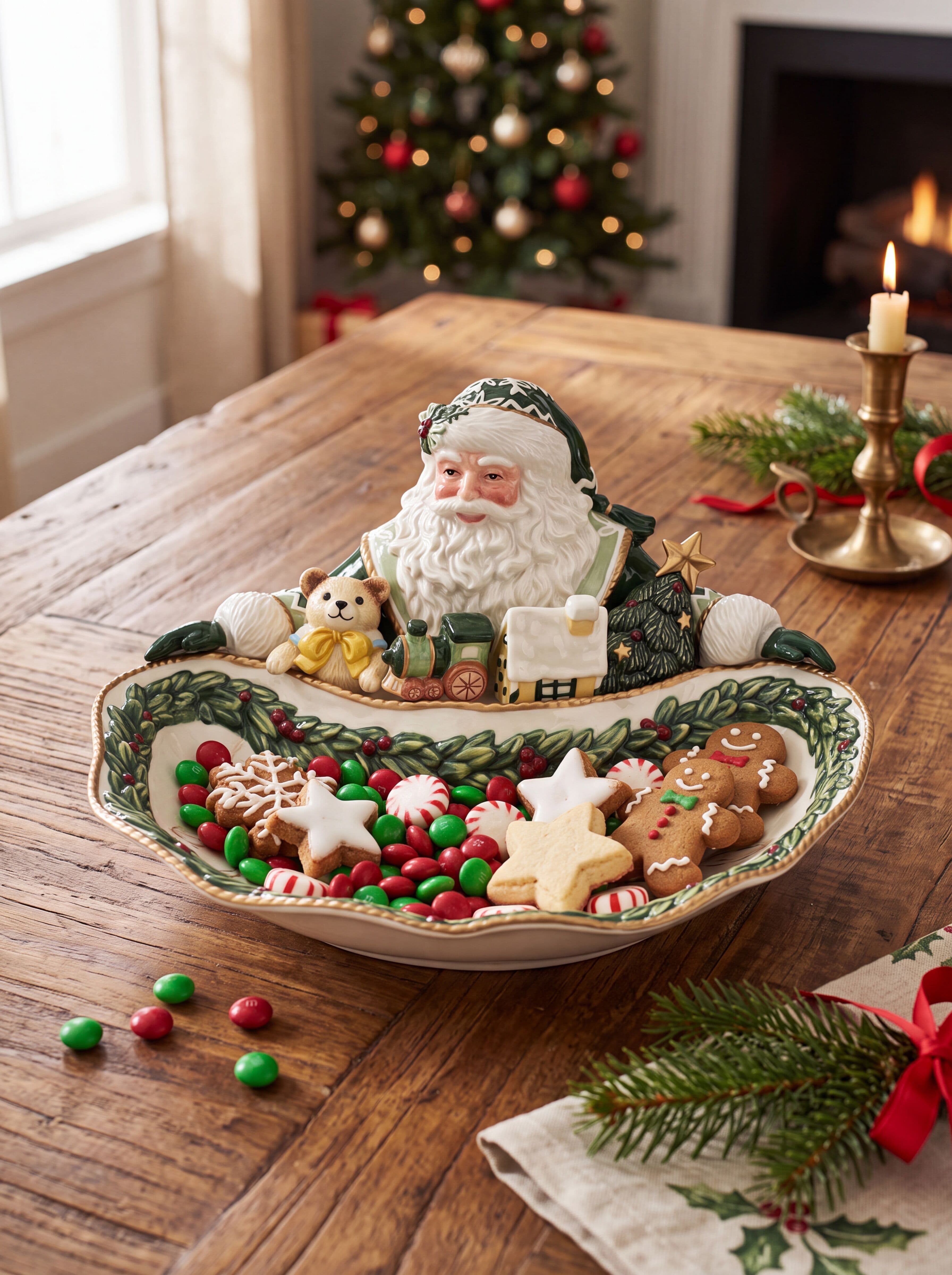Winter Frost Santa Serving Bowl