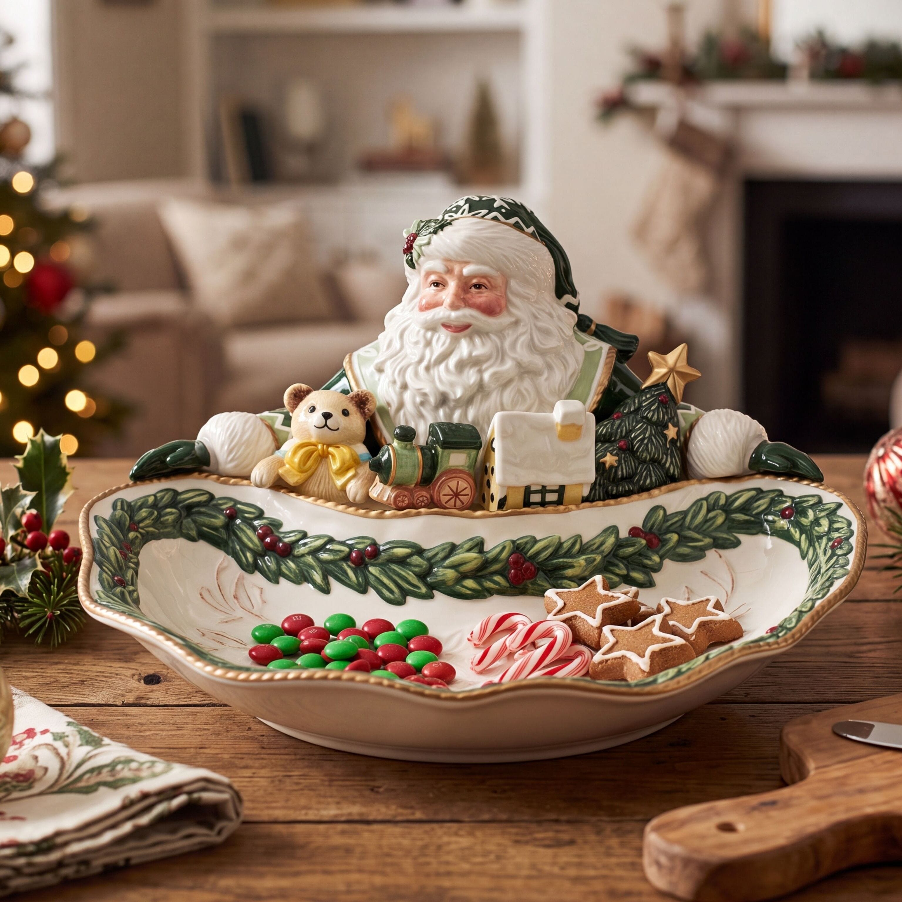 Winter Frost Santa Serving Bowl