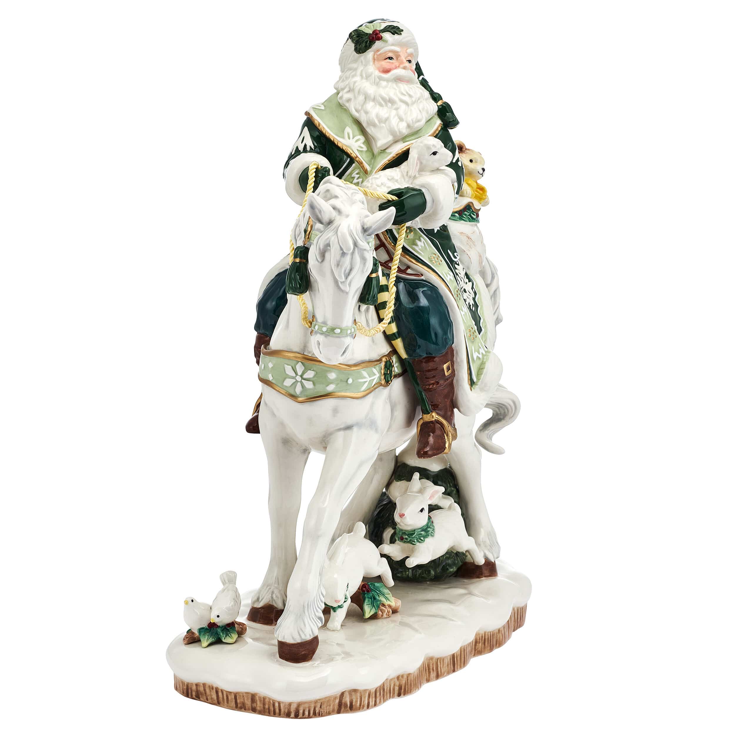 Winter Frost Santa on Horse Figurine, 16IN