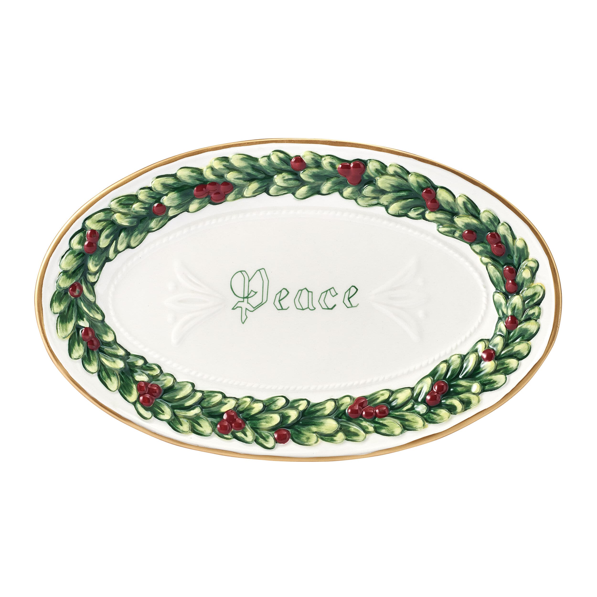 Winter Frost Peace Sentiment Small Serving Platter
