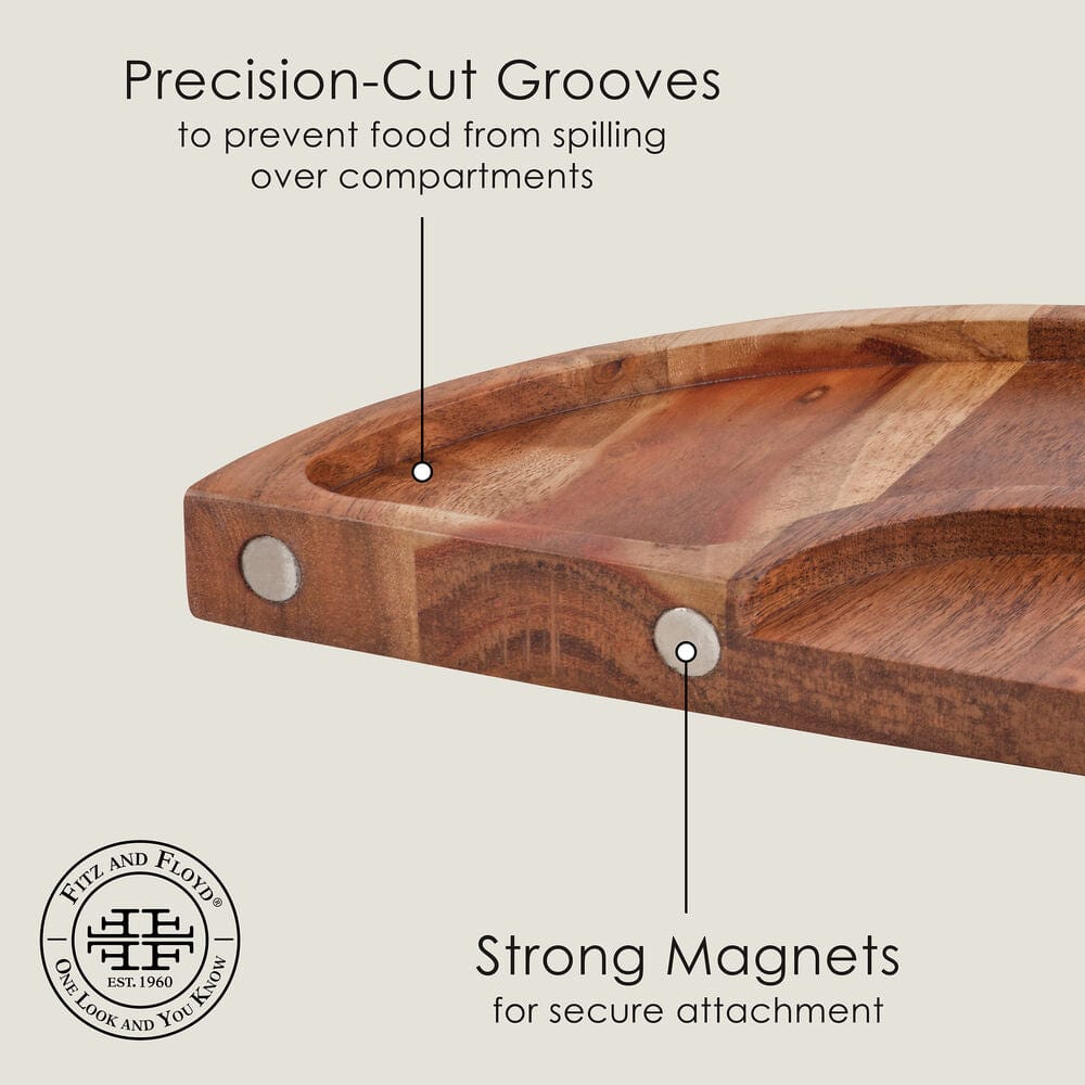 Charcuterie 3 Part Magnetic Wood Serving Board