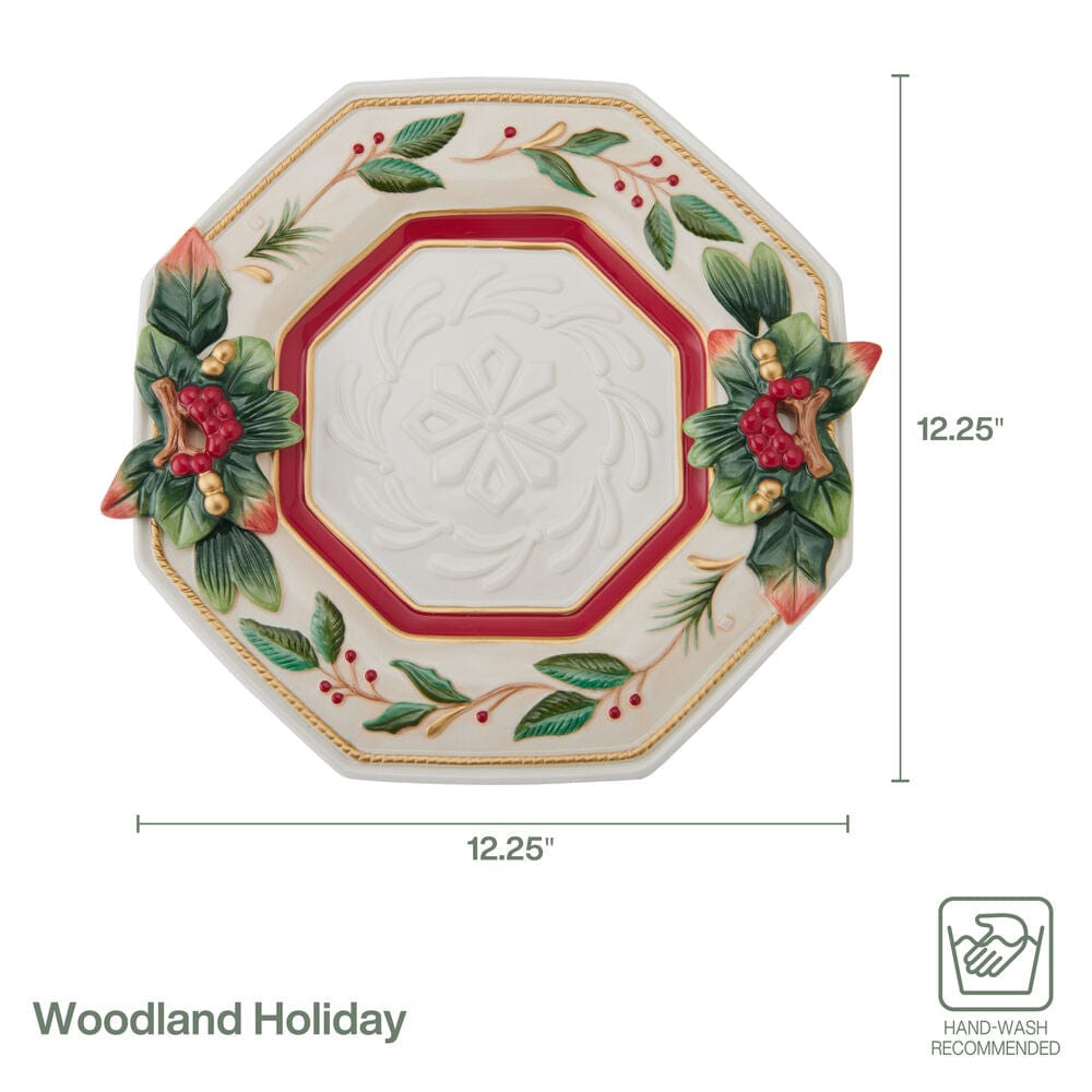 Woodland Holiday Octagonal Serving Platter