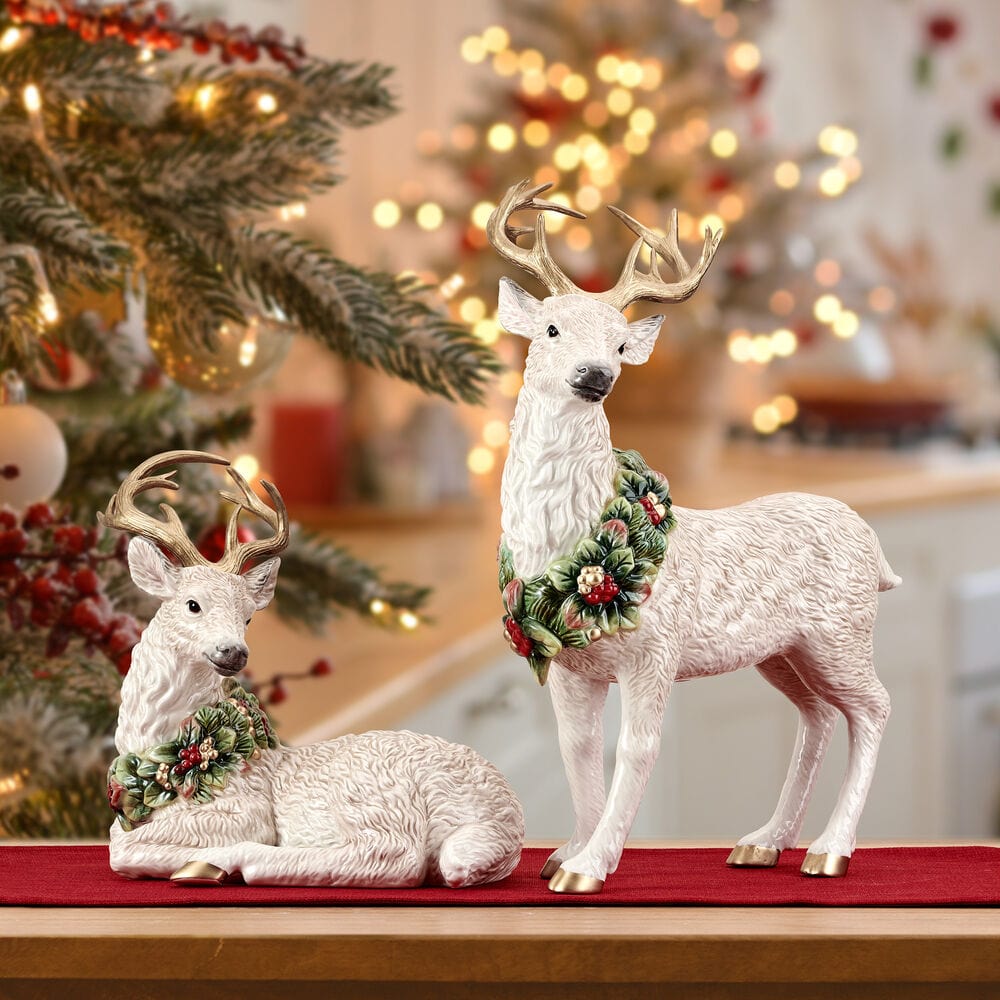 Woodland Holiday Standing Deer Figurine, 16.75IN