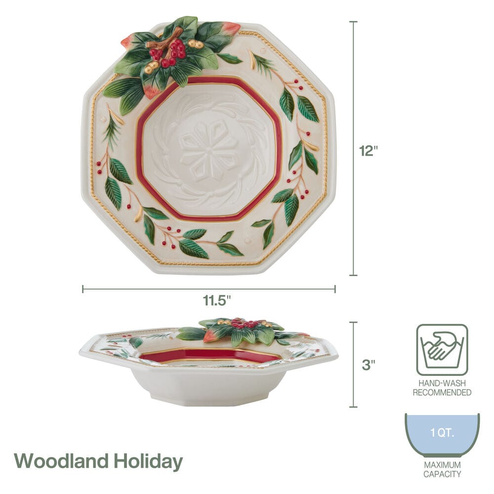 Woodland Holiday Serving Bowl