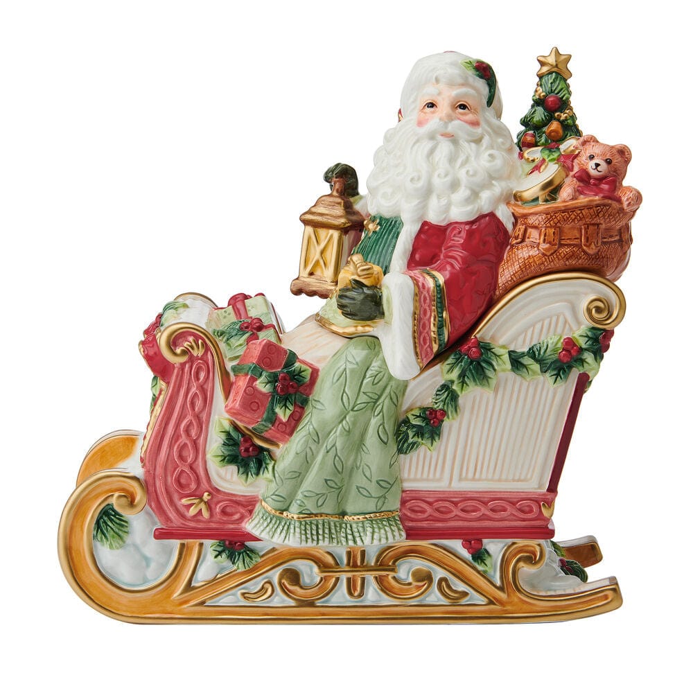 Santa Crimson Holiday Cookie Jar, 10 IN