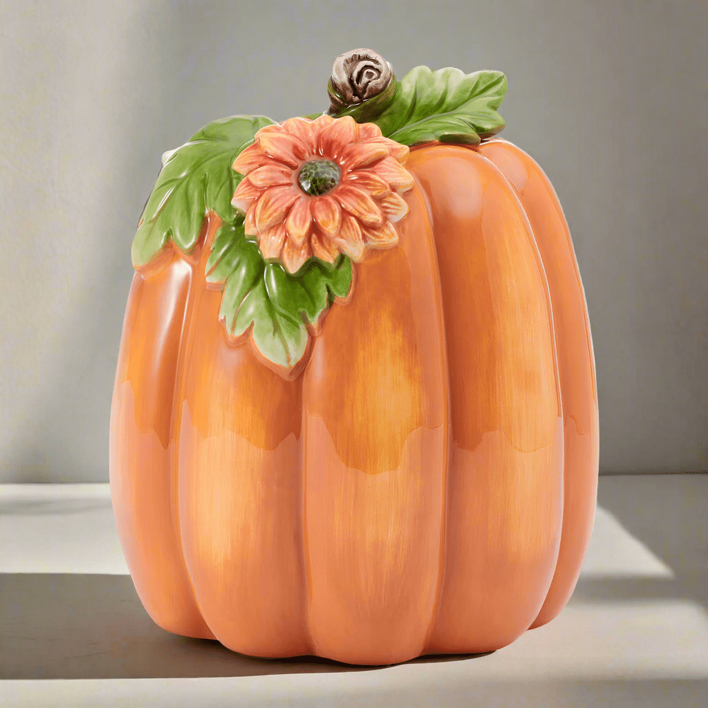 Harvest Halloween Tall Flower Pumpkin Figurine