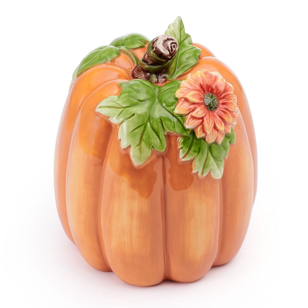 Harvest Halloween Tall Flower Pumpkin Figurine