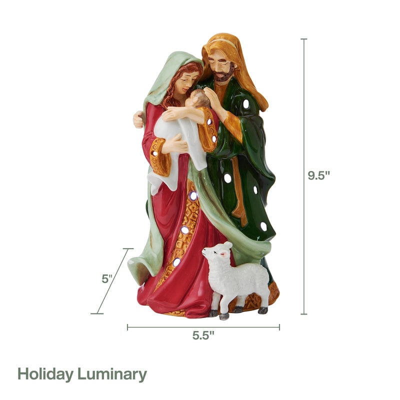 Holiday Luminary Nativity Holy Family Figurine, 9.5 IN