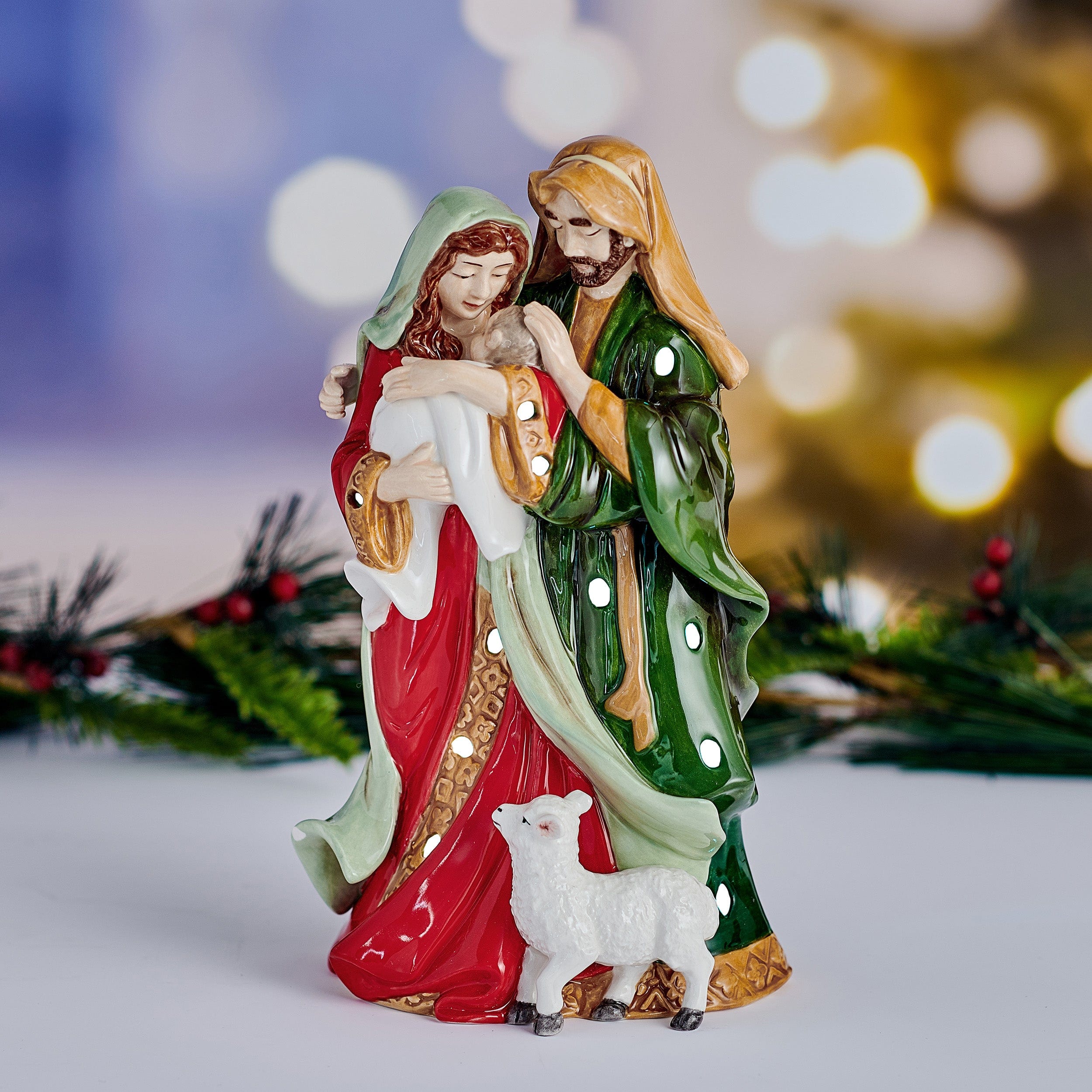 Holiday Luminary Nativity Holy Family Figurine, 9.5 IN