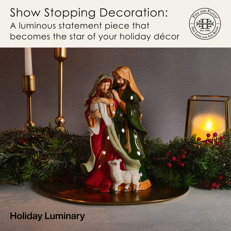Holiday Luminary Nativity Holy Family Figurine, 9.5 IN