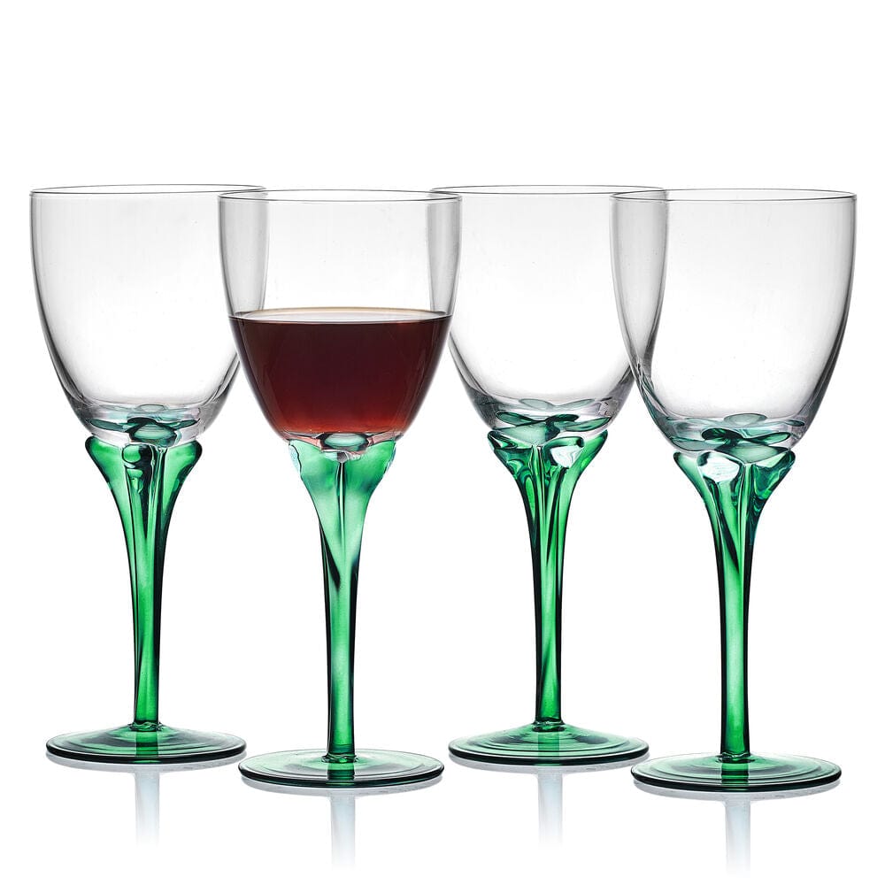 Jardin Set of 4 Green Wine Glasses