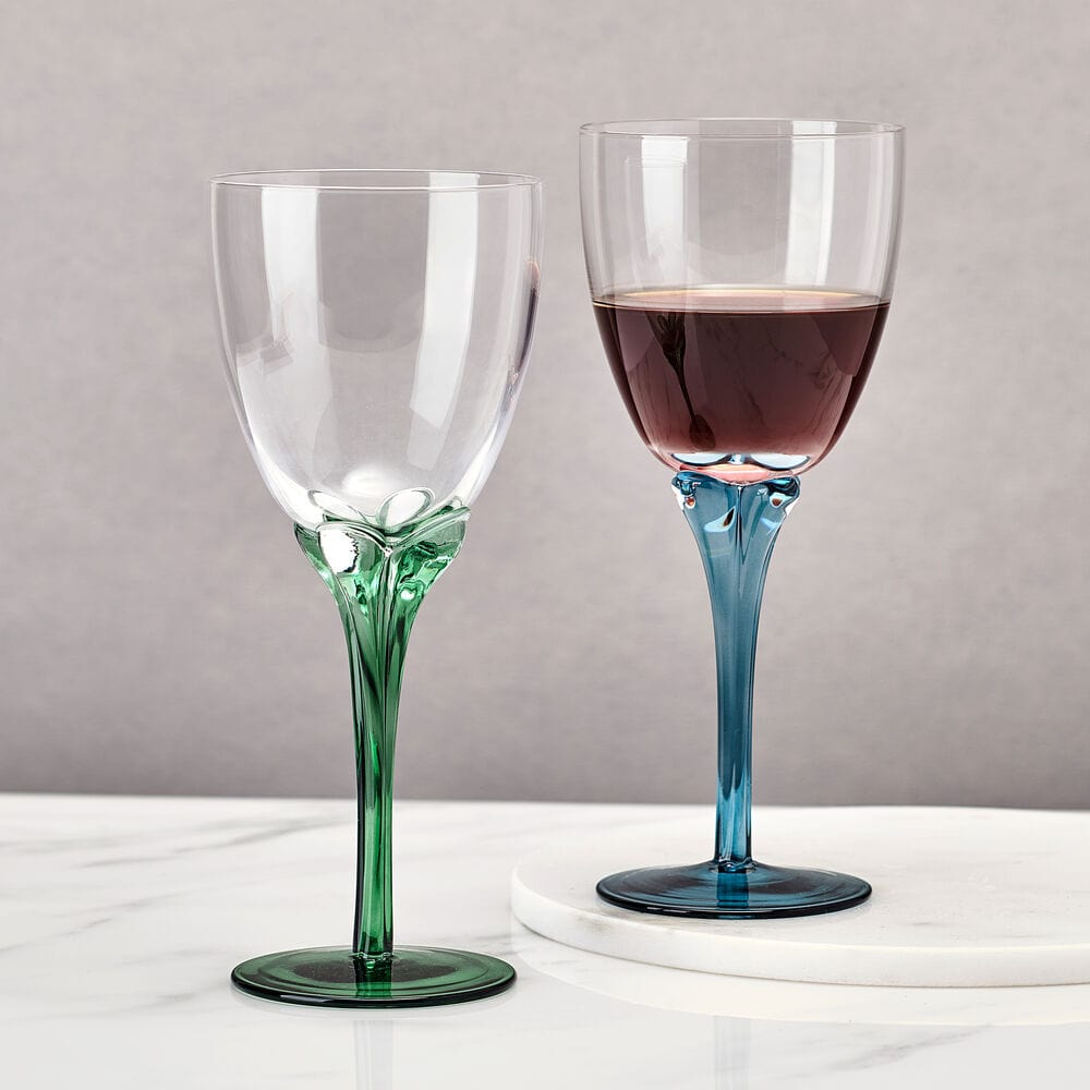 Jardin Set of 4 Green Wine Glasses
