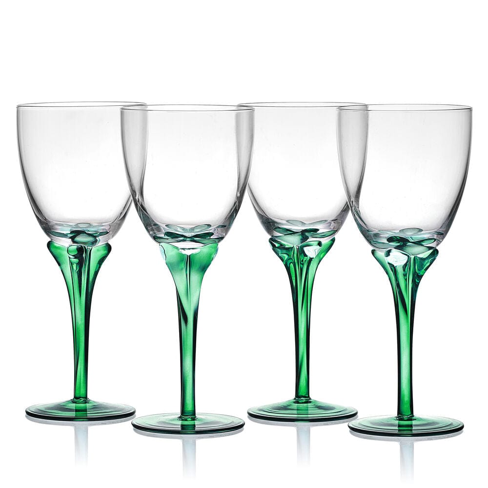 Jardin Set of 4 Green Wine Glasses