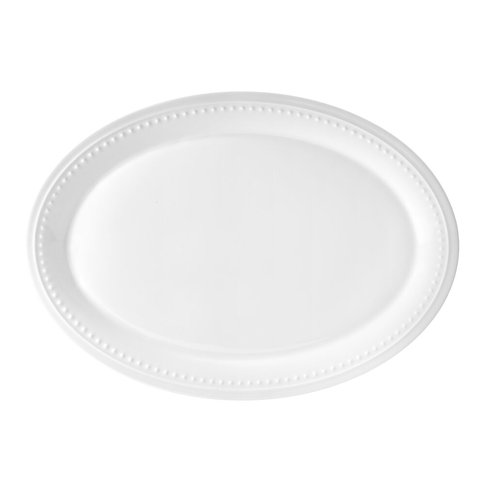Nevaeh White Classic Beaded Large Platter