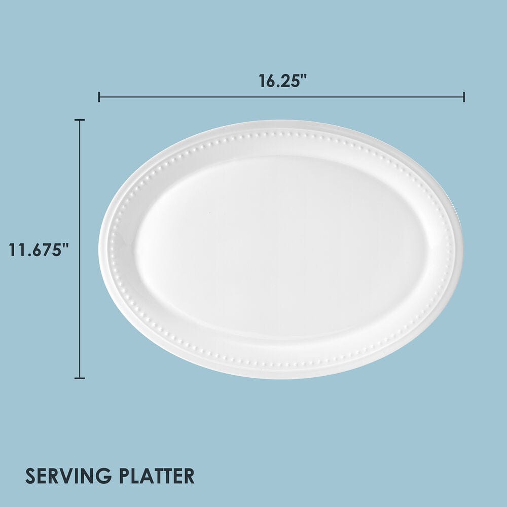 Nevaeh White Classic Beaded Large Platter