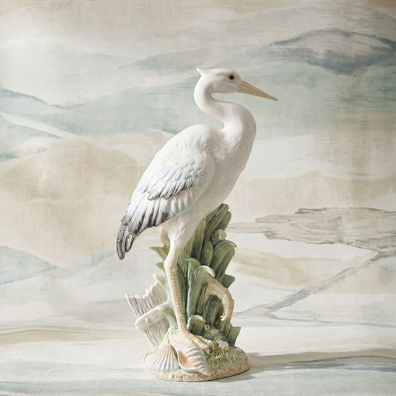 Newport Home Tall Egret Facing Forward