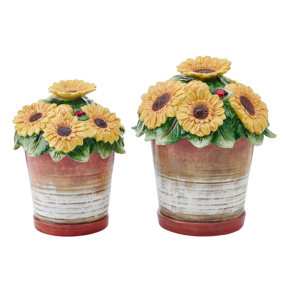 Provence Sunflower Pots Sealed Set of 2 Canisters