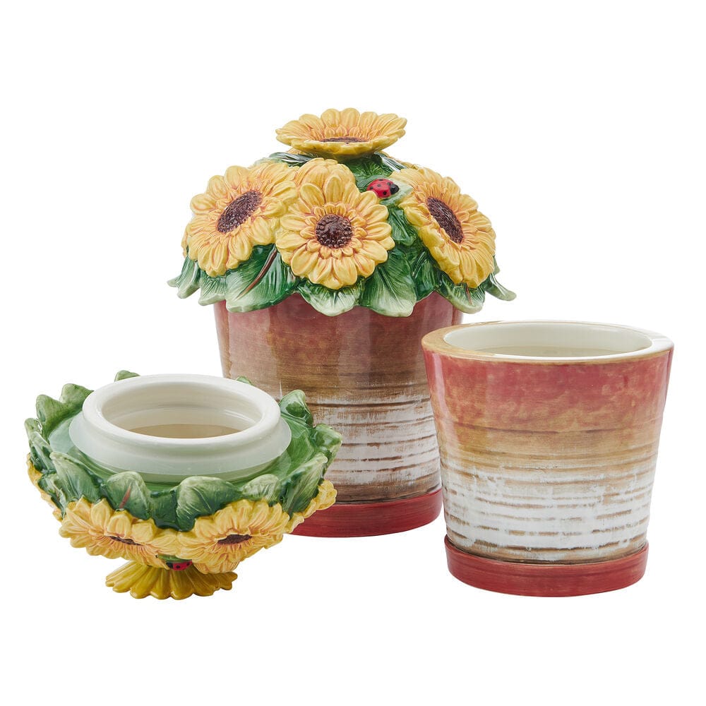 Provence Sunflower Pots Sealed Set of 2 Canisters