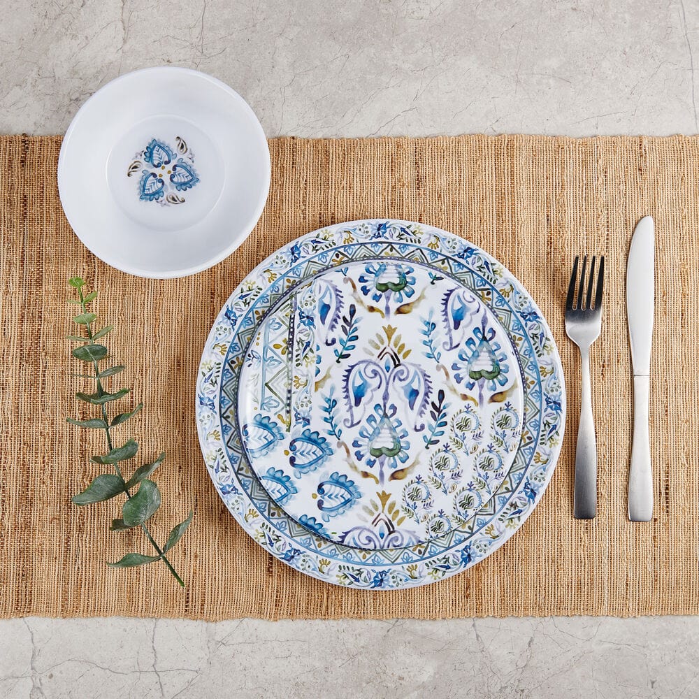 Azure Outdoor Melamine 12 Piece Dinnerware Set, Service for 4