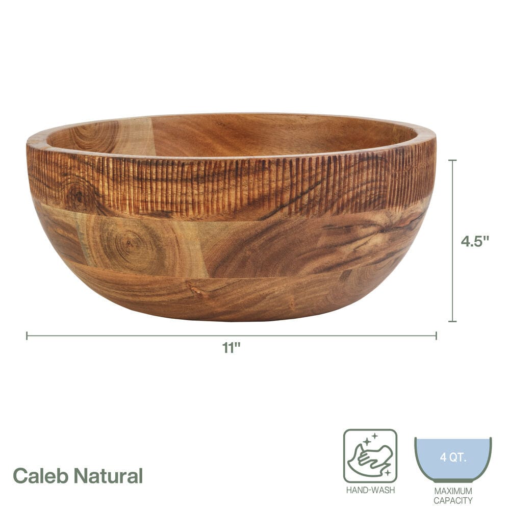 Caleb Acacia Wood Serve Bowl, 11 IN