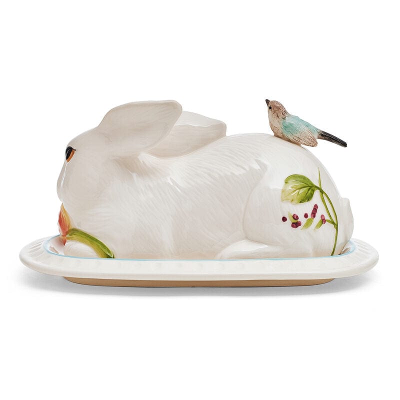 Meadow Rabbit Covered Butter Dish