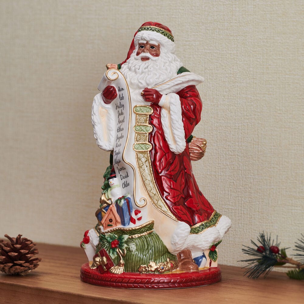 Fitz and Floyd Holiday Home 13-in African American Santa Figurine, Red, image size:1000x1000