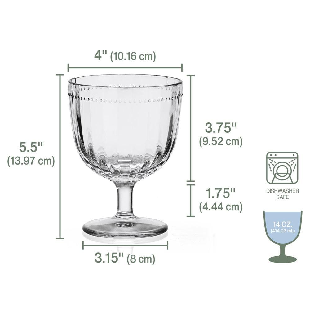 Set of Four Fitzgerald Large Wine Glasses - Lime