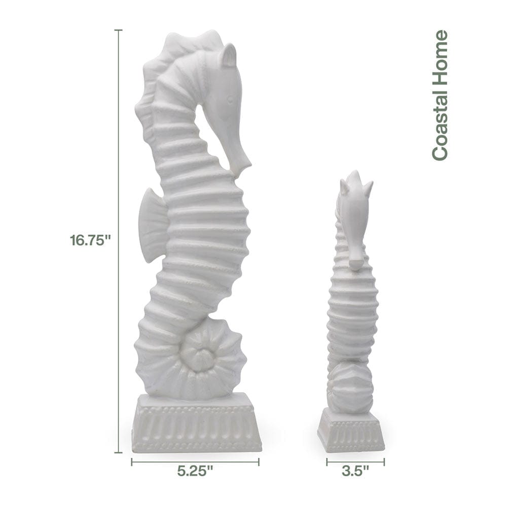 Coastal Home White Seahorse Figurine 16.75 IN