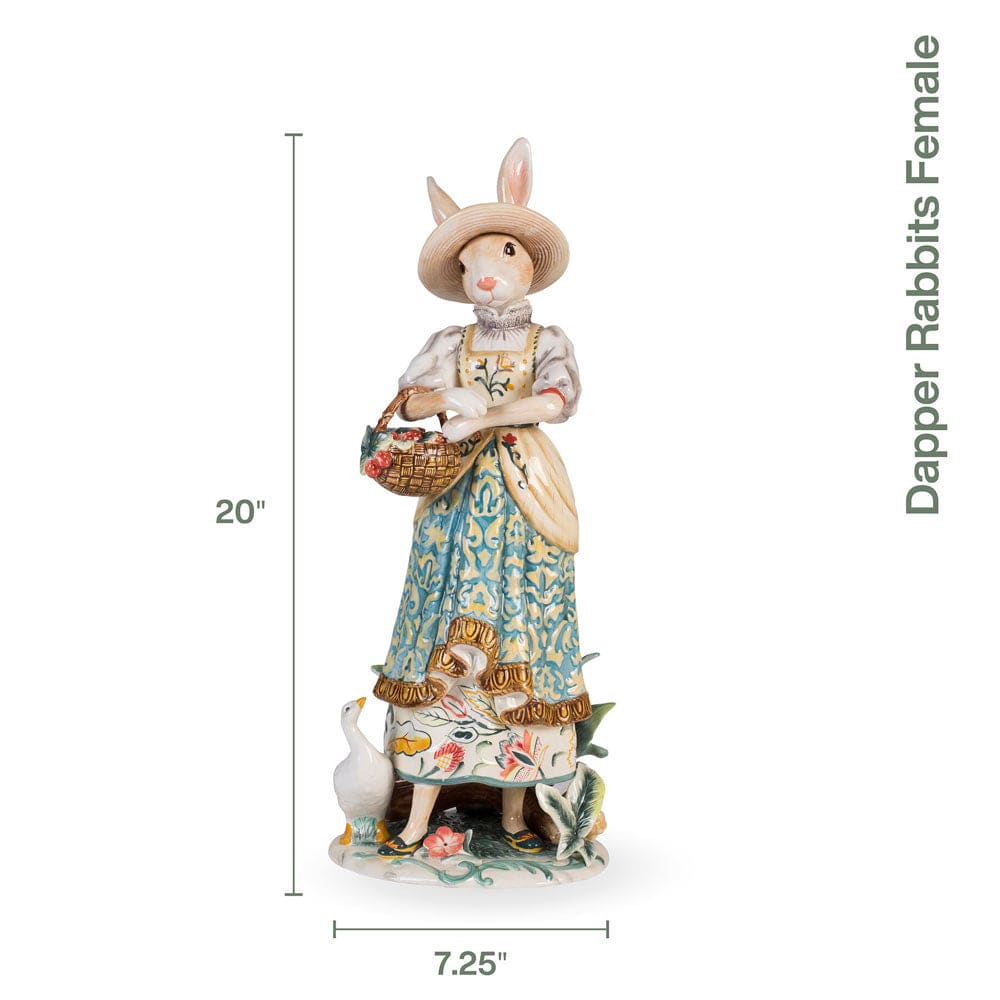 Dapper Rabbits Female Figurine, 20 IN