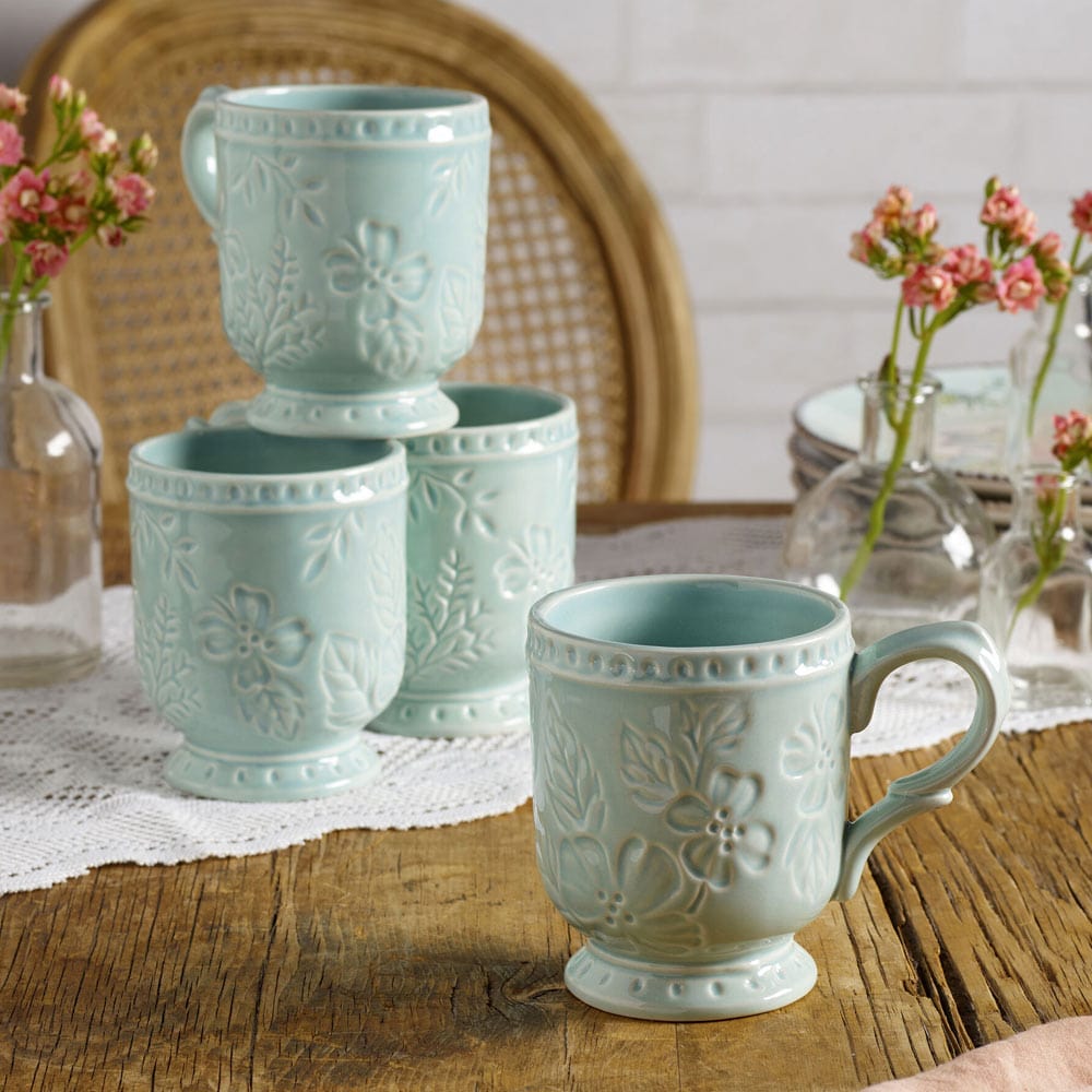 Fitz and Floyd English Garden Mugs, Set of 4