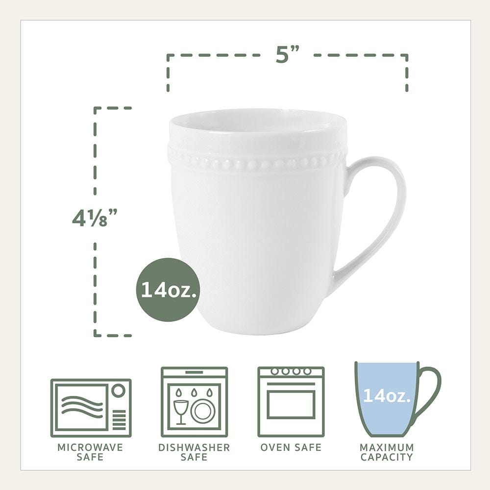 Everyday White® Beaded 32 Piece Dinnerware Set, Service for 8