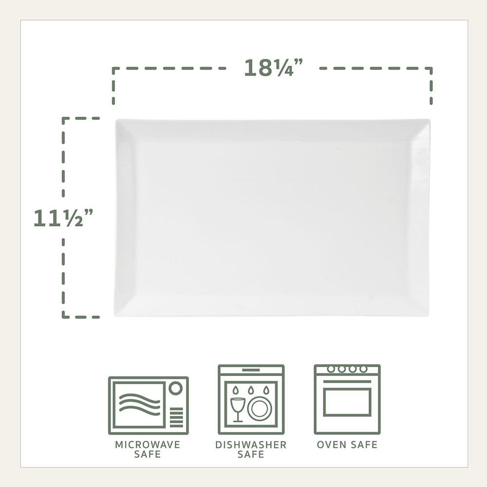 Everyday White® Rectangular Rim Platter, 18.25 IN