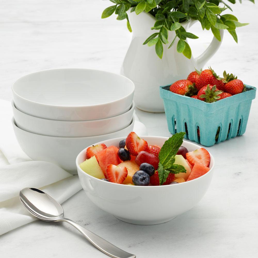 Fitz and Floyd Everyday White Cereal Bowls Set of 4 - White