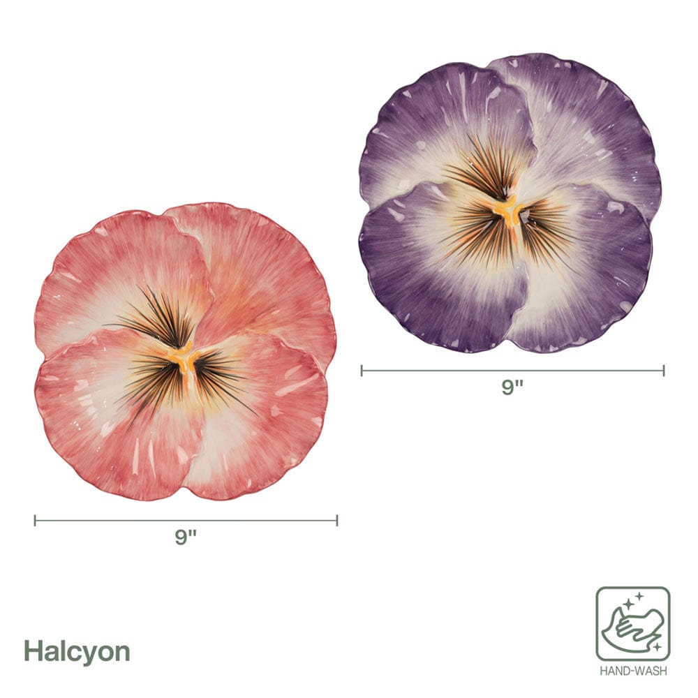 Halcyon Set o f 2 Pansy Appetizer Plates