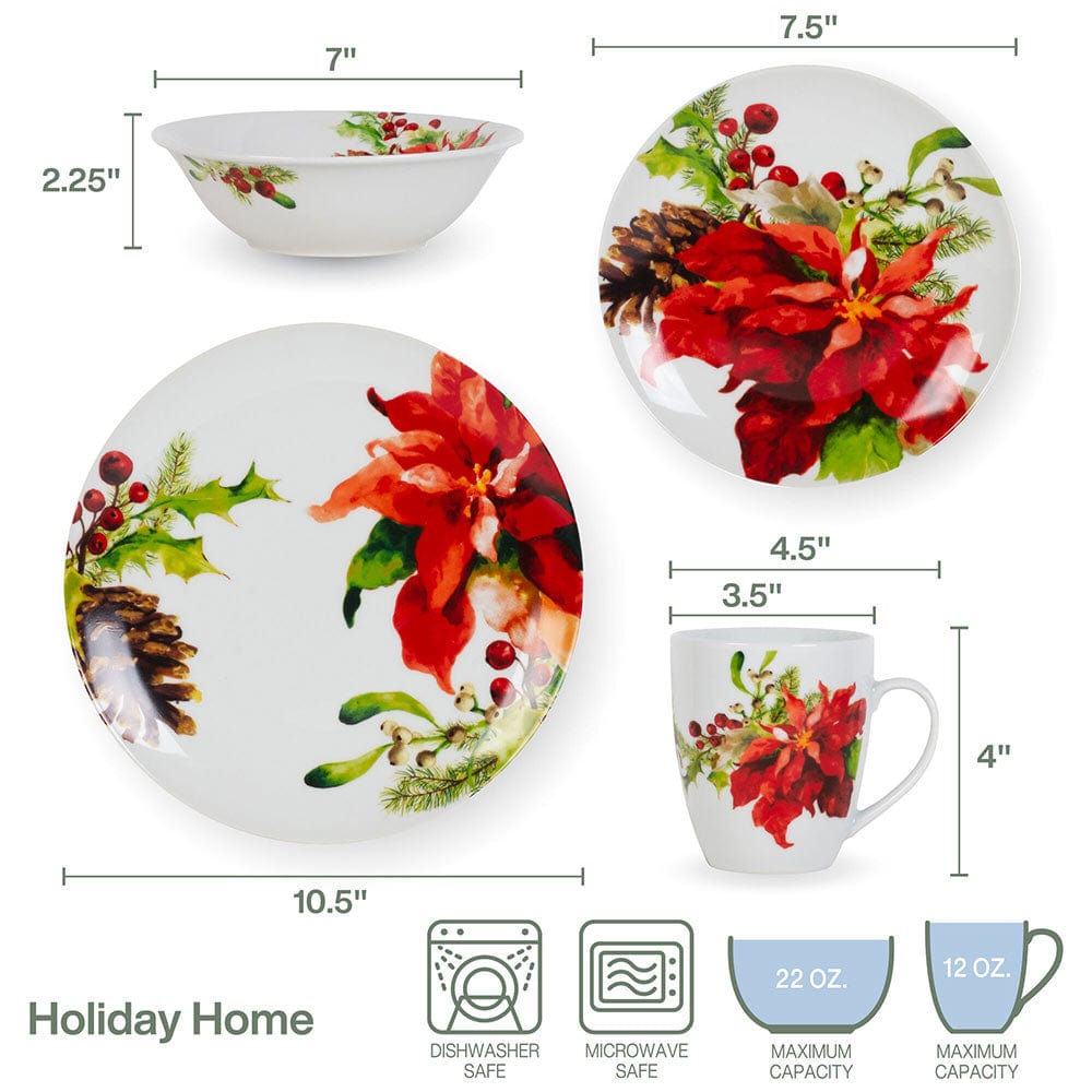 Holiday Home 32 Piece Dinnerware Set, Service for 8